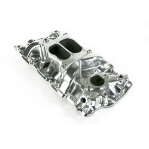 TSP Intake Manifold; Chevy Small Block Carb. Aluminum Dual Plane; Polished