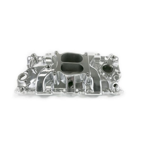 TSP Intake Manifold; Chevy Small Block Carb. Aluminum Dual Plane; Polished