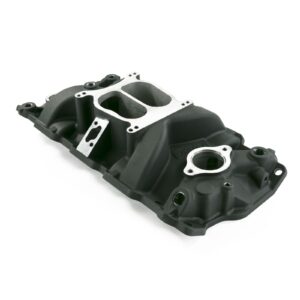 TSP Intake Manifold; Chevy Small Block Carb. Aluminum Dual Plane; Black