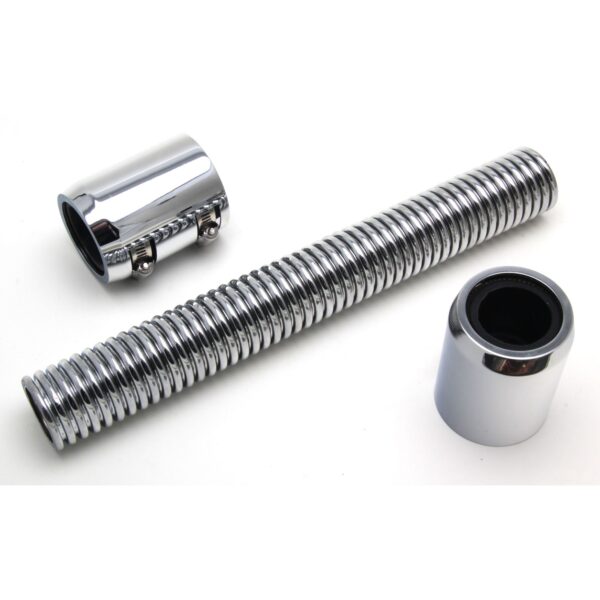 TRANS-DAPT PERFORMANCE PRODUCTS 12 IN. STAINLESS STEEL RADIATOR HOSE KIT- CHROMED ALUMINUM ENDS