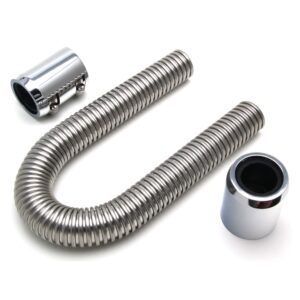 TRANS-DAPT PERFORMANCE PRODUCTS 24 IN. STAINLESS STEEL RADIATOR HOSE KIT- POLISHED ALUMINUM ENDS