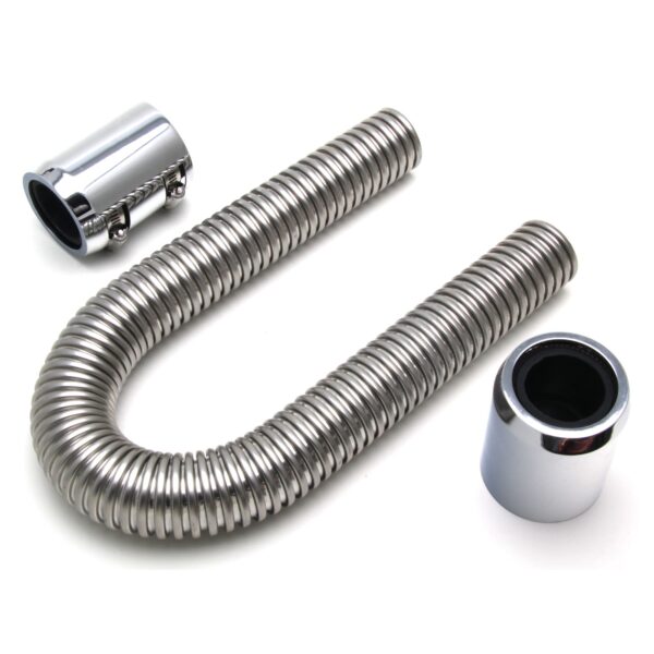 TRANS-DAPT PERFORMANCE PRODUCTS 24 IN. STAINLESS STEEL RADIATOR HOSE KIT- POLISHED ALUMINUM ENDS