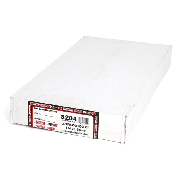TRANS-DAPT PERFORMANCE PRODUCTS 36 IN. STAINLESS STEEL RADIATOR HOSE KIT- POLISHED ALUMINUM ENDS