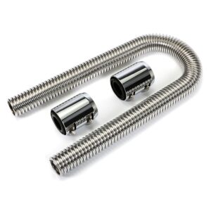 TRANS-DAPT PERFORMANCE PRODUCTS 36 IN. STAINLESS STEEL RADIATOR HOSE KIT- CHROMED ALUMINUM ENDS