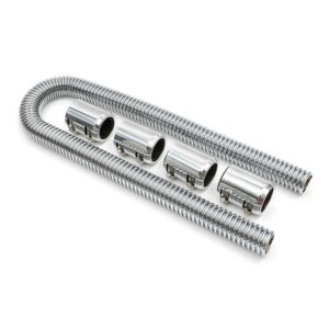 TRANS-DAPT PERFORMANCE PRODUCTS 48 IN. STAINLESS STEEL RADIATOR HOSE KIT- POLISHED ALUMINUM ENDS