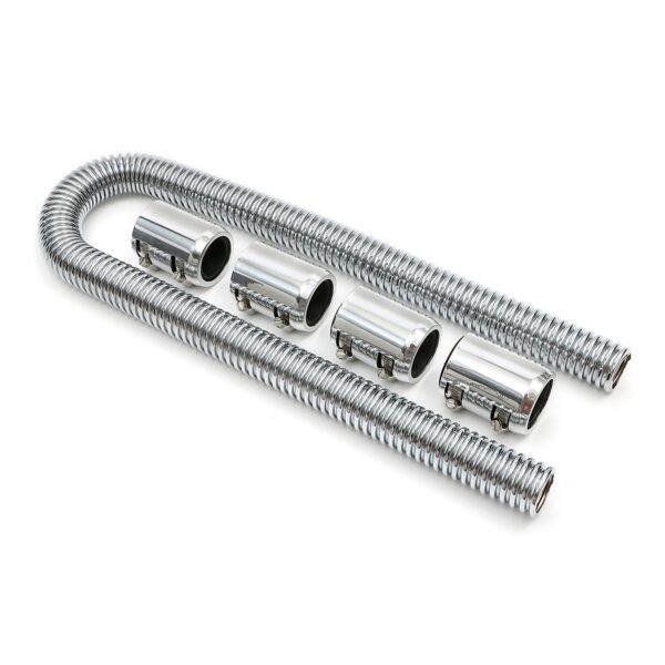 TRANS-DAPT PERFORMANCE PRODUCTS 48 IN. STAINLESS STEEL RADIATOR HOSE KIT- POLISHED ALUMINUM ENDS