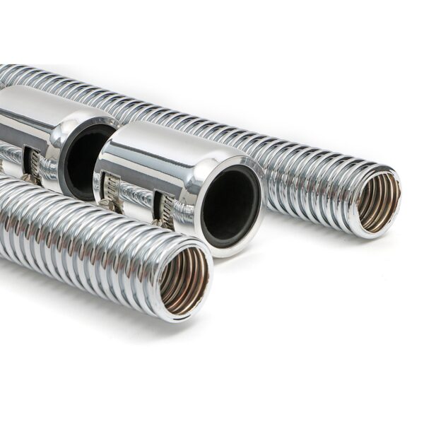 TRANS-DAPT PERFORMANCE PRODUCTS 48 IN. STAINLESS STEEL RADIATOR HOSE KIT- POLISHED ALUMINUM ENDS