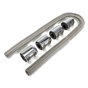 TRANS-DAPT PERFORMANCE PRODUCTS 48 IN. STAINLESS STEEL RADIATOR HOSE KIT- CHROMED ALUMINUM ENDS