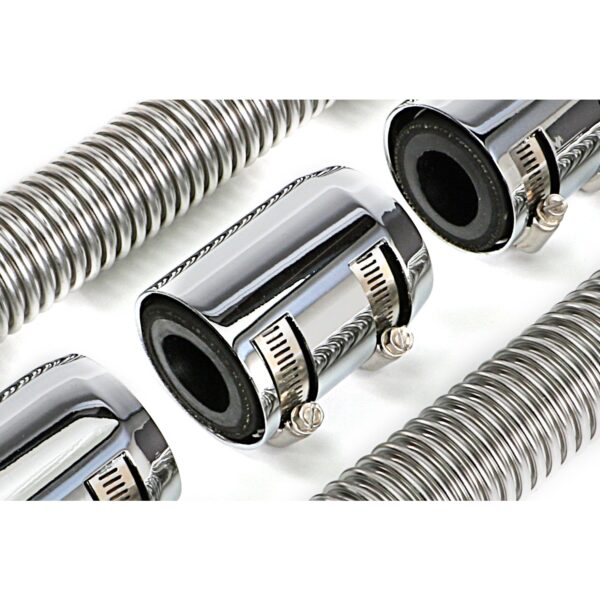 TRANS-DAPT PERFORMANCE PRODUCTS 48 IN. STAINLESS STEEL RADIATOR HOSE KIT- CHROMED ALUMINUM ENDS