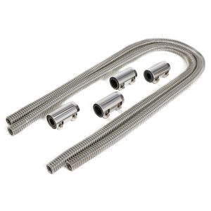 TRANS-DAPT PERFORMANCE PRODUCTS STAINLESS STEEL HEATER HOSE KIT- POLISHED ALUMINUM ENDS