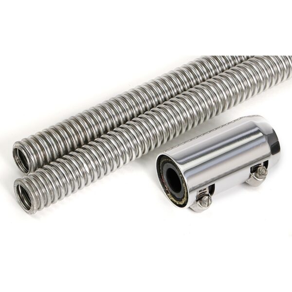 TRANS-DAPT PERFORMANCE PRODUCTS STAINLESS STEEL HEATER HOSE KIT- POLISHED ALUMINUM ENDS