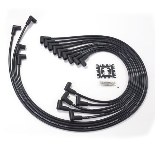TSP Chevy Small Block Ignition Wires; 8.5mm Black; 90 Deg. Plug Boots