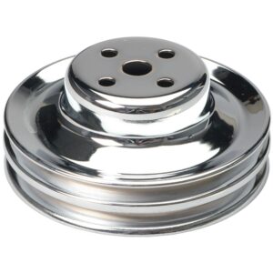 TRANS-DAPT PERFORMANCE PRODUCTS WATER PUMP PULLEY; 2 GROOVE; 1965-1966 FORD 289; O.E. WATER PUMP- CHROME