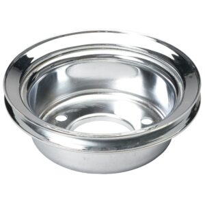 TRANS-DAPT PERFORMANCE PRODUCTS CRANKSHAFT PULLEY; 1 GROOVE; 1965-1966 FORD 289; O.E. WATER PUMP- CHROME