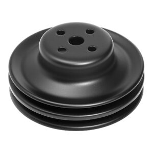 TRANS-DAPT PERFORMANCE PRODUCTS WATER PUMP PULLEY; 2 GROOVE; 1965-1966 FORD 289; O.E. WATER PUMP- ASPHALT BLACK POWDER COAT