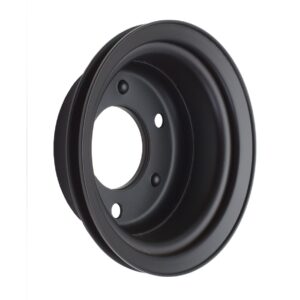 TRANS-DAPT PERFORMANCE PRODUCTS CRANKSHAFT PULLEY; 1 GROOVE; 1965-1966 FORD 289; O.E. WATER PUMP- ASPHALT BLACK POWDER COAT
