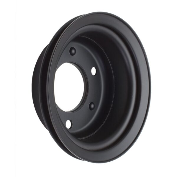 TRANS-DAPT PERFORMANCE PRODUCTS CRANKSHAFT PULLEY; 1 GROOVE; 1965-1966 FORD 289; O.E. WATER PUMP- ASPHALT BLACK POWDER COAT