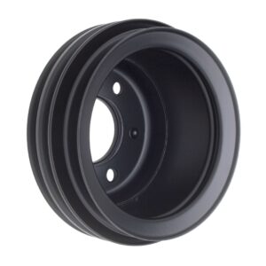 TRANS-DAPT PERFORMANCE PRODUCTS CRANKSHAFT PULLEY; 3 GROOVE; 1965-1966 FORD 289; O.E. WATER PUMP- ASPHALT BLACK POWDER COAT