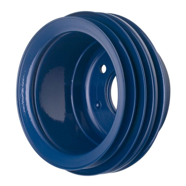 TRANS-DAPT PERFORMANCE PRODUCTS CRANKSHAFT PULLEY; 3 GROOVE; 1965-1966 FORD 289; OE WATER PUMP- FORD BLUE POWDER COATED