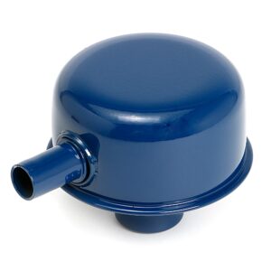 TRANS-DAPT PERFORMANCE PRODUCTS PUSH-IN STYLE BREATHER CAP WITH TUBE (WITHOUT GROMMET); 2-3/4 IN. OVERALL DIAMETER - FORD BLUE POWDER COATED