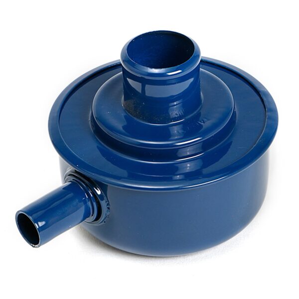 TRANS-DAPT PERFORMANCE PRODUCTS PUSH-IN STYLE BREATHER CAP WITH TUBE (WITHOUT GROMMET); 2-3/4 IN. OVERALL DIAMETER - FORD BLUE POWDER COATED