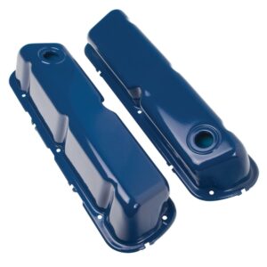 TRANS-DAPT PERFORMANCE PRODUCTS O.E.M REPRODUCTION STYLE VALVE COVERS; STOCK HEIGHT; 1962-85 SB FORD- FORD BLUE POWDER COATED