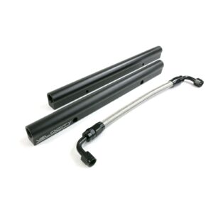 TSP Fuel Rails; TSP Velocity Billet Aluminum with Mid Pipe; 5.0 Coyote; Black