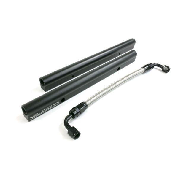 TSP Fuel Rails; TSP Velocity Billet Aluminum with Mid Pipe; 5.0 Coyote; Black