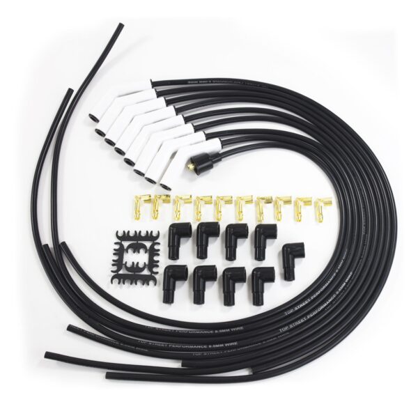 TSP Universal Ignition Wires; 8.5mm Black; 135 Deg. Ceramic Plug Boots