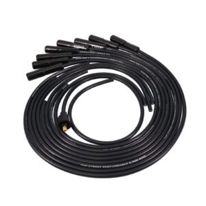 Universal Ignition Wires; 8.5mm Black; Straight Black Ceramic Plug Boots