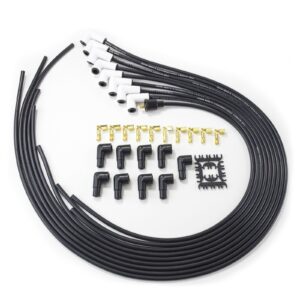 TSP Universal Ignition Wires; 8.5mm Black; 90 Deg. CeramicPlug Boots
