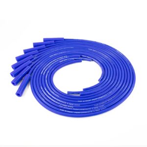 TSP Universal Ignition Wires; 8.5mm Blue; Straight Plug Boots