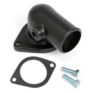 TRANS-DAPT PERFORMANCE PRODUCTS ASPHALT BLACK POWDER-COATED WATER NECK (THERMOSTAT HOUSING); FORD 390-428 (3/8 IN. NPT PORT); GASKET SEAL