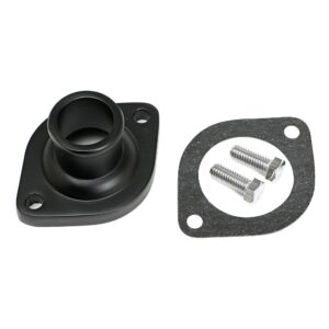 TRANS-DAPT PERFORMANCE PRODUCTS ASPHALT BLACK POWDER-COATED WATER NECK (THERMOSTAT HOUSING); MOPAR V8