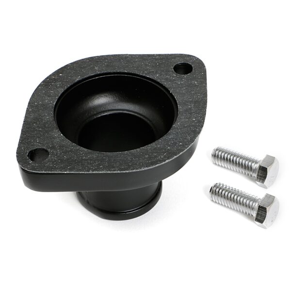 TRANS-DAPT PERFORMANCE PRODUCTS ASPHALT BLACK POWDER-COATED WATER NECK (THERMOSTAT HOUSING); MOPAR V8