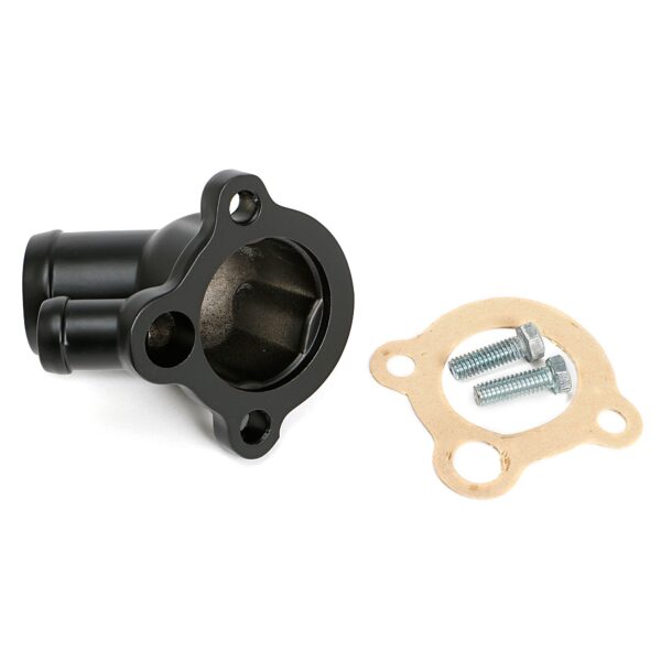 TRANS-DAPT PERFORMANCE PRODUCTS ASPHALT BLACK POWDER-COATED WATER NECK (THERMOSTAT HOUSING); OLDSMOBILE 330-455
