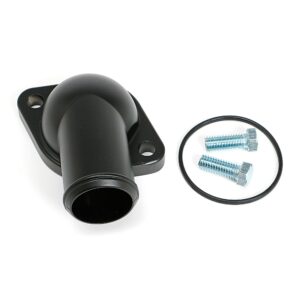 TRANS-DAPT PERFORMANCE PRODUCTS ASPHALT BLACK POWDER-COATED WATER NECK (THERMOSTAT HOUSING); 64-79 PONTIAC V8 (NOT 389)