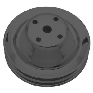 TRANS-DAPT PERFORMANCE PRODUCTS WATER PUMP PULLEY; 2 GROOVE; 1969-1985 CHEVROLET 283-350; LONG WATER PUMP- ASPHALT BLACK POWDER COAT