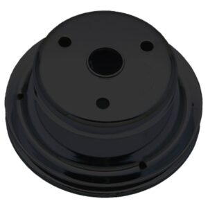 TRANS-DAPT PERFORMANCE PRODUCTS CRANKSHAFT PULLEY; 1 GROOVE; 1969-1985 CHEVROLET 283-350; LONG WATER PUMP- ASPHALT BLACK POWDER COAT