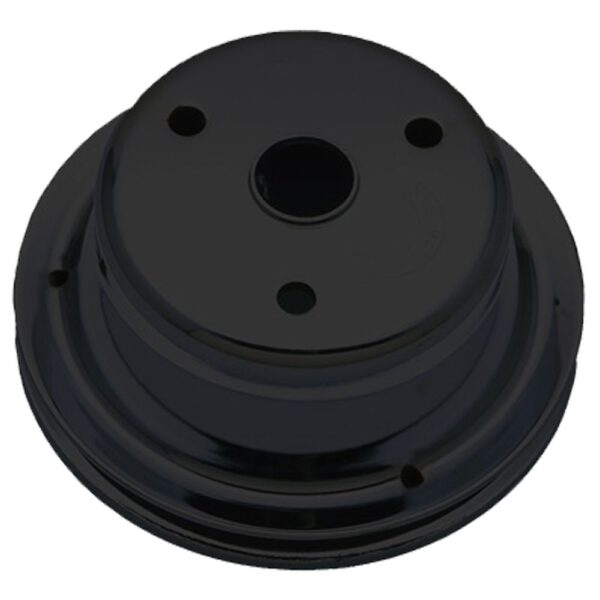 TRANS-DAPT PERFORMANCE PRODUCTS CRANKSHAFT PULLEY; 1 GROOVE; 1969-1985 CHEVROLET 283-350; LONG WATER PUMP- ASPHALT BLACK POWDER COAT
