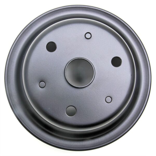 TRANS-DAPT PERFORMANCE PRODUCTS CRANKSHAFT PULLEY; 2 GROOVE; 1969-1985 CHEVROLET 283-350; LONG WATER PUMP- ASPHALT BLACK POWDER COAT