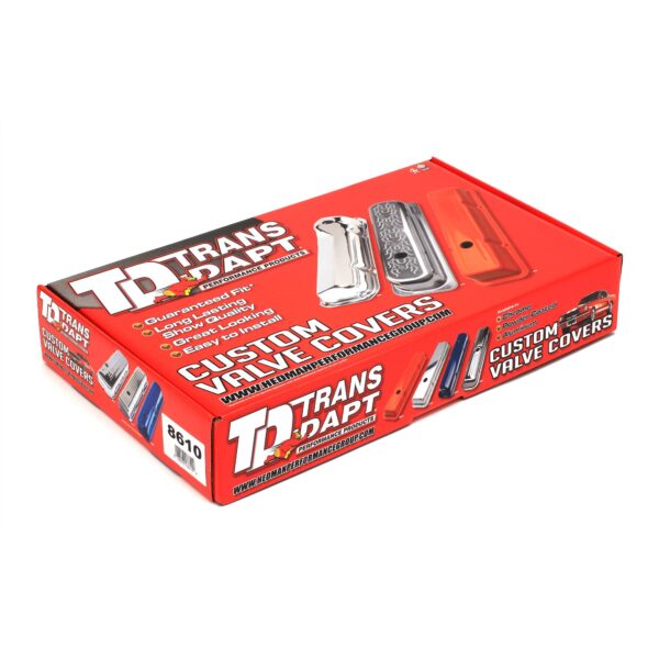 TRANS-DAPT PERFORMANCE PRODUCTS CADILLAC ASPHALT BLACK POWDER COATED VALVE COVERS