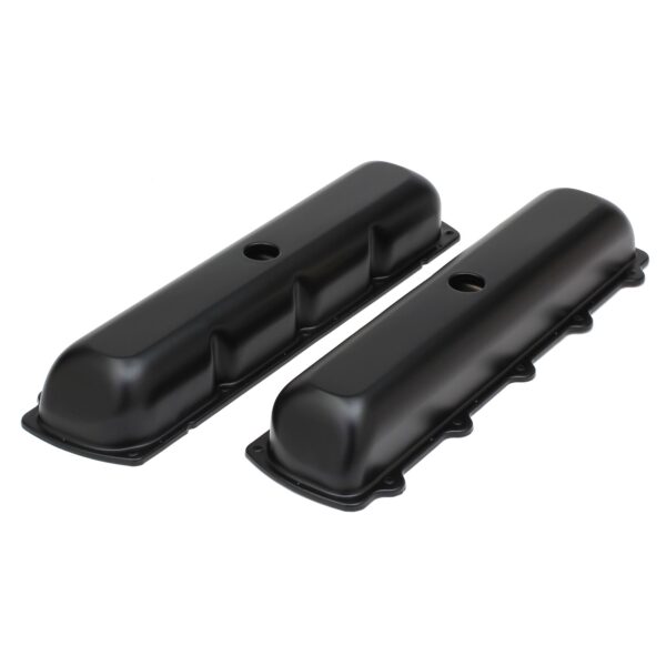TRANS-DAPT PERFORMANCE PRODUCTS OLDS CTR. HOLE ASPHALT BLACK POWDER COATED VALVE COVERS