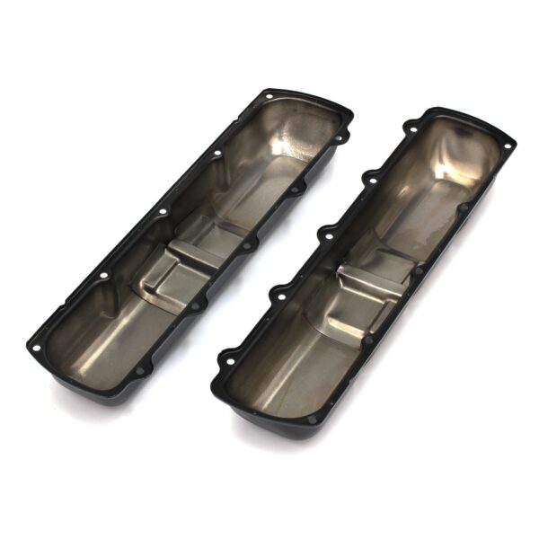 TRANS-DAPT PERFORMANCE PRODUCTS OLDS CTR. HOLE ASPHALT BLACK POWDER COATED VALVE COVERS