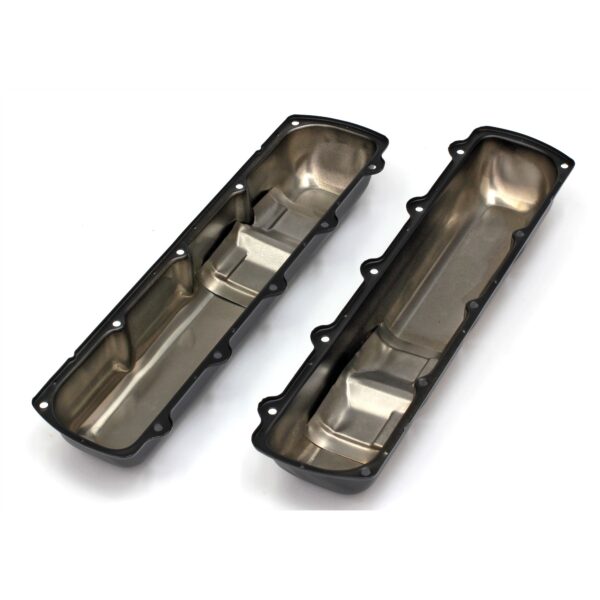 TRANS-DAPT PERFORMANCE PRODUCTS OLDS OFFSET HOLE ASPHALT BLACK POWDER COATED VALVE COVERS
