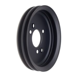 TRANS-DAPT PERFORMANCE PRODUCTS CRANKSHAFT PULLEY; 2 GROOVE; 1965-1968 CHEVROLET 396-454; SHORT WATER PUMP-ASPHALT BLACK POWDER COAT