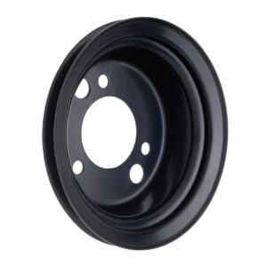 TRANS-DAPT PERFORMANCE PRODUCTS CRANKSHAFT PULLEY; 1 GROOVE; CHEVROLET, GMC 396-454; SHORT WATER PUMP- ASPHALT BLACK POWDER COAT
