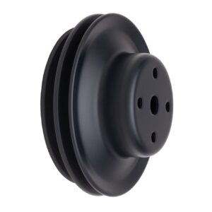 TRANS-DAPT PERFORMANCE PRODUCTS WATER PUMP PULLEY; 2 GROOVE; 1969-2006 CHEVROLET 396-454; LONG WATER PUMP- ASPHALT BLACK POWDER COAT