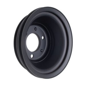 TRANS-DAPT PERFORMANCE PRODUCTS CRANKSHAFT PULLEY; 3 GROOVE; 1969-2006 CHEVROLET 396-454; LONG WATER PUMP- ASPHALT BLACK POWDER COAT