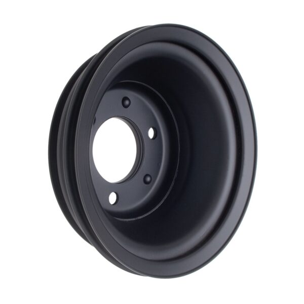 TRANS-DAPT PERFORMANCE PRODUCTS CRANKSHAFT PULLEY; 3 GROOVE; 1969-2006 CHEVROLET 396-454; LONG WATER PUMP- ASPHALT BLACK POWDER COAT
